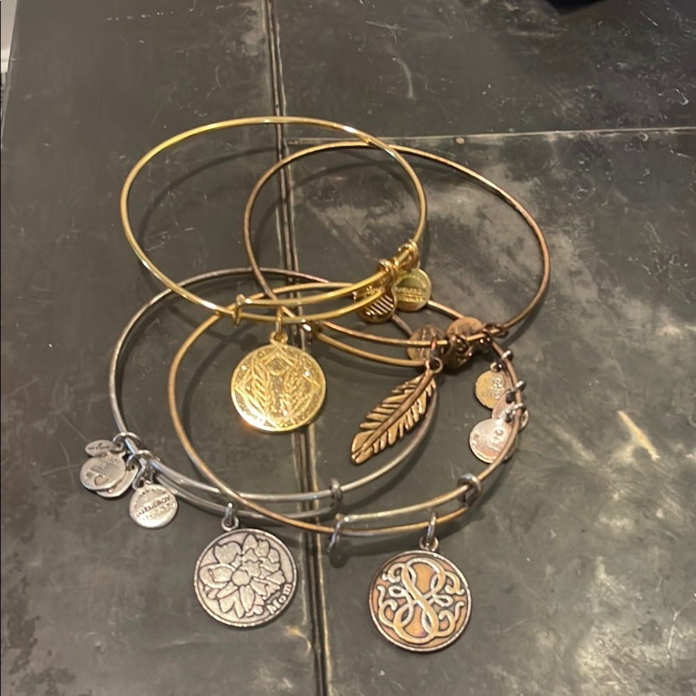 Set of 4 Alex and Ani Charm Bracelets